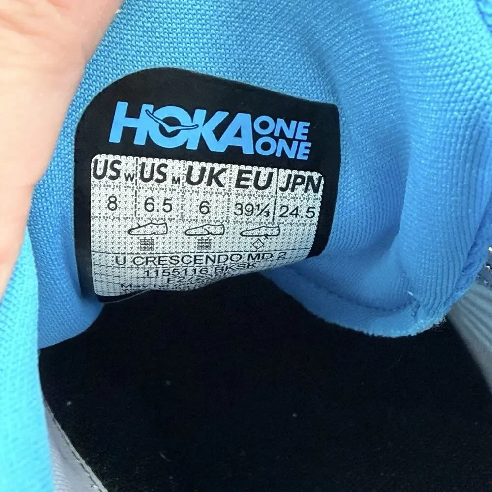 HOKA Crescendo 2 MD Track and Field Shoes 1155116 Black Blue Womens Size 8
